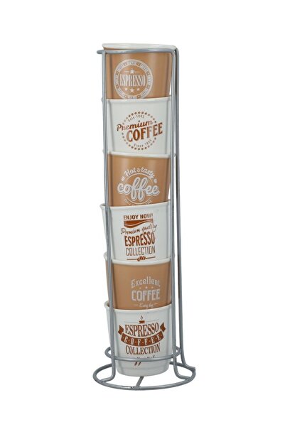 Bien Servi طقم أكواب وحامل إسبرسو مكون من 7 قطع