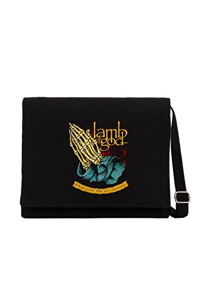 CrowsGate Geantă Messenger din pânză neagră Lamb Of God Dray For The Cleansing