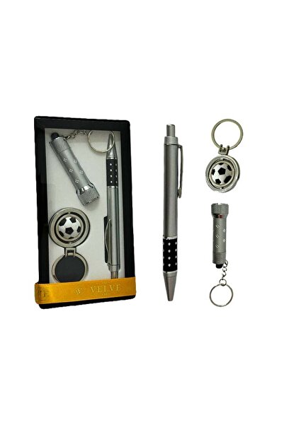 velve Σετ δώρου για άνδρες, 3 τεμάχια, λέιζερ, στυλό και μεταλλικό μπρελόκ, Α...