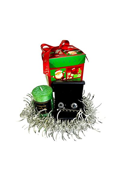 velve Pachet Secret Santa, cu lumanare parfumata si set butoni cu ac de cravata,cutie design de Craciun