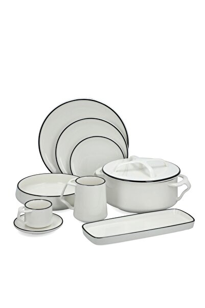 Bien Servi Country Collection Easy Clean 31-Piece Dinner Set in White