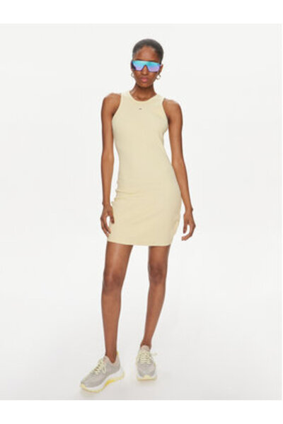 Tommy Jeans Rochie de vară pentru femei DW0DW17406 Galben