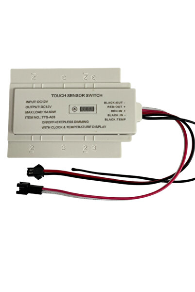 Hazar Led 12 Volt Dokunmatik (Touch) Ayna Arkası Sensör Saat Termometre