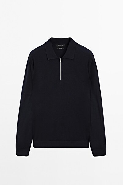 Massimo Dutti Merinos yün triko polo yaka kazak