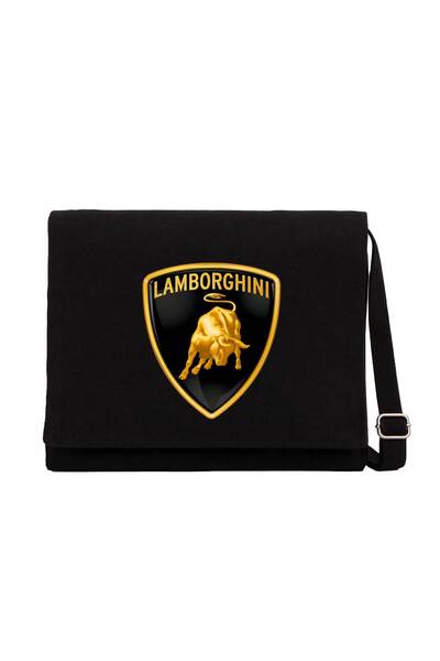 CrowsGate Geantă Messenger din pânză neagră Lamborghini Classic