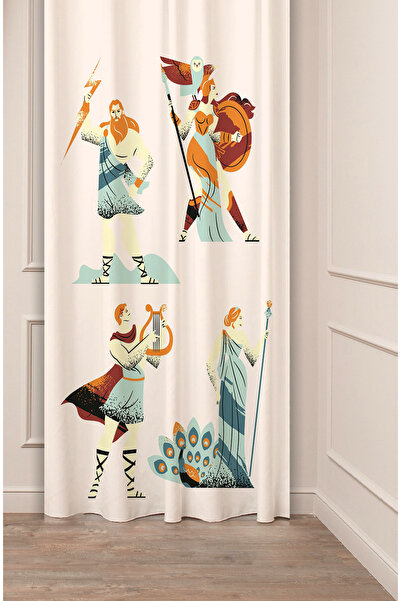 GREENDECOR ستارة خلفية أنيقة بتصميم خاص مطبوعة رقميًا بنمط قديم من الأساطير ا...
