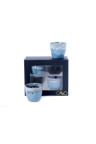 CAVO Set of 4 blue porcelain cups