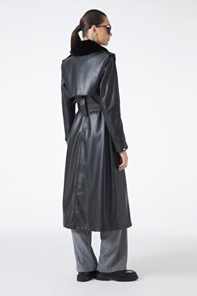 Zühre KÜRK YAKA DERİ TRENÇKOT 13822