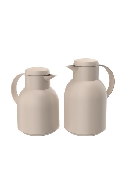 Bien Servi 2-Piece Ergonomically Designed Plastic Vacuum Flask Set