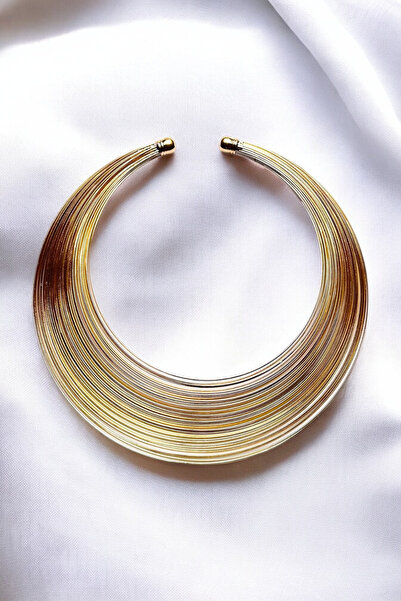 PETEK AKSESUAR METALİZE CHOKER TEL TASMA KOLYE