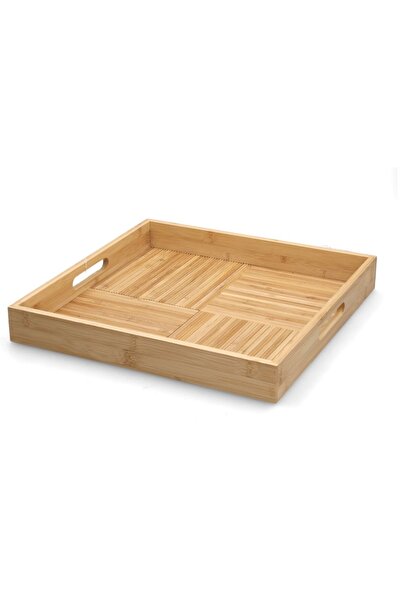 Bien Servi High Quality Square Bamboo Serving Tray in Brown