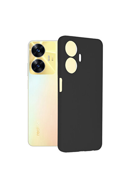 Optim Solution Husa de silicon TPU pentru Realme C55, Interior Microfibra, Negru