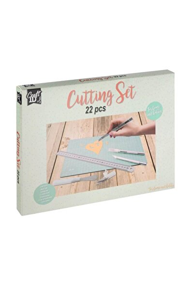CraftID Set de tăiat materiale pentru artizanat cu accesorii, 22 de piese