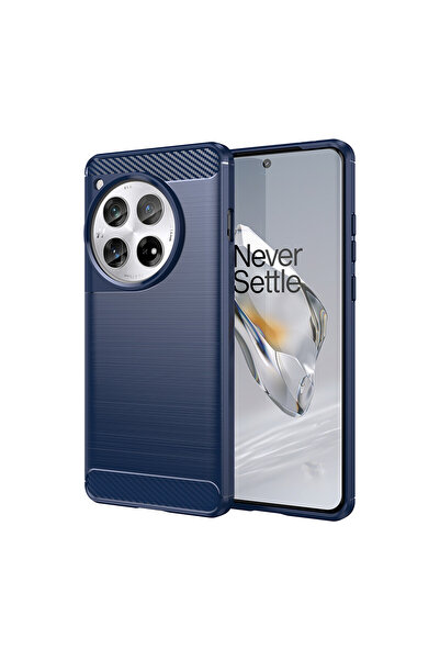 Optim Solution Husa Carbon Resistance pentru OnePlus 12, Anti-Soc, Albastru