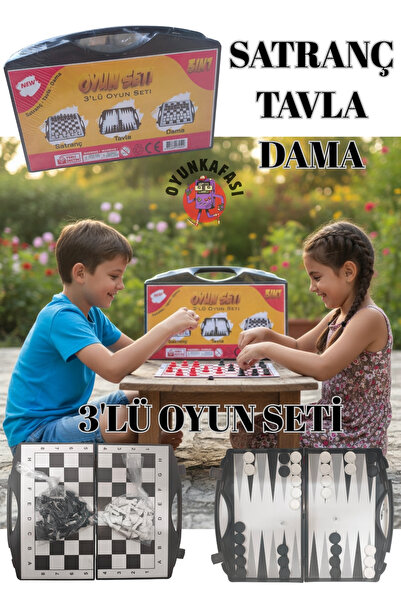 OYUNKAFASI 3LÜ OYUN SETİ ( SATRANÇ-DAMA-TAVLA)