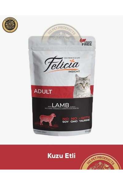 Felicia Pouch Kuzu Etli Yetişkin Kedi Yaş Maması 85 gr