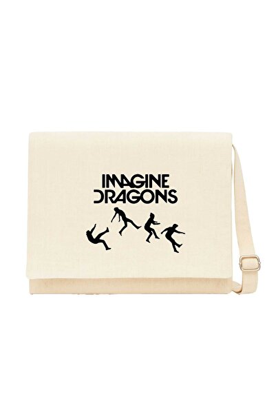 CrowsGate Geantă Messenger Imagine Dragons Fall din pânză crem