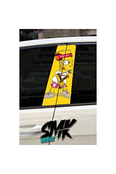 ARAÇ DİREK KAPLAMA FOLYOSU UV SIMPSONS MODEL#1 (54x20cm) SAĞ SOL 2 ADET TAKIM