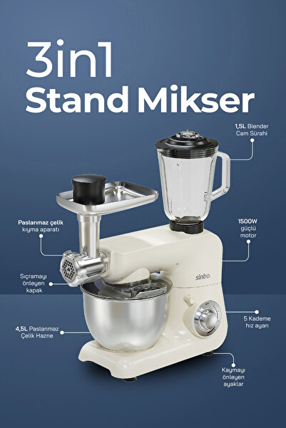 Empressco Çok Amaçlı Mutfak Şefi, Hamur, Kıyma ve Blender Fonksiyonlarıyla Kullanışlı 2775