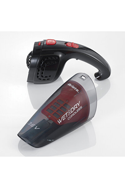 ARIETE Handheld vacuum WET&DRY CORDLESS 2474/00,400ml,1200mAh/3.6V, 12min, Washable filter,Black/Red