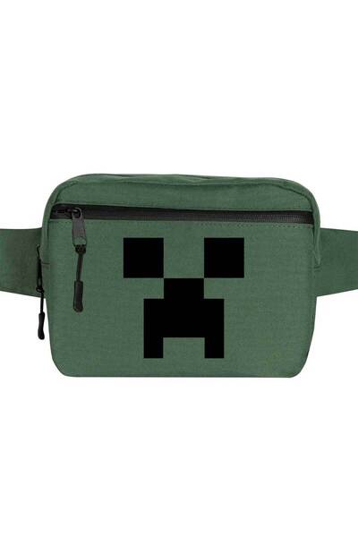 CrowsGate Mine-Craft Creeper Face Waist Bag Green Color