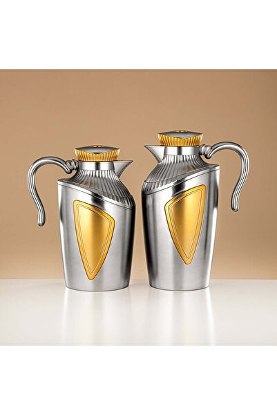 Radin طقم قوارير مفرغة من قطعتين، فضي مطفي وذهبي