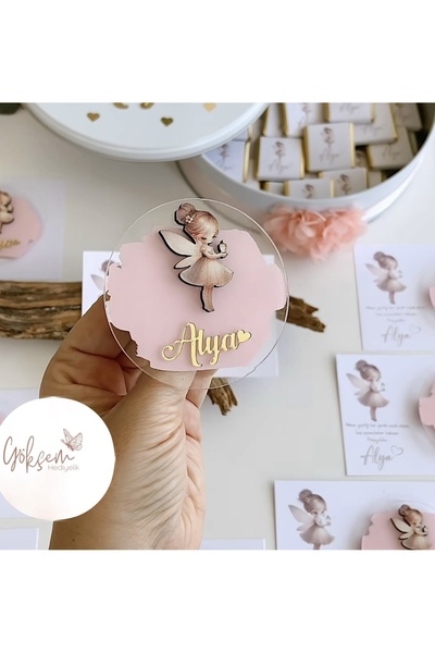 Gökçem hediyelik 20 adet jelatinli pleksi peri kızı magnet