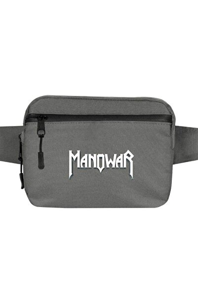 CrowsGate Manowar Logo Classic 2 Waist Bag Gray Color