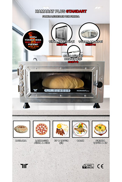Empressco Tifer Hamarat Plus Metalik Çok Amaçlı Fırın, Bazlama, Lahmacun, Pizza ve Et Pişirme