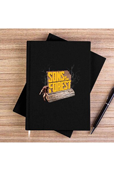 CrowsGate Sons of the Forest Tree Black Unlined Canvas Notebook