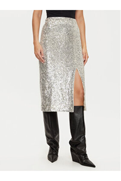 Morgan Γυναικεία Φούστα Pencil 242-JESQUIA Ασημί