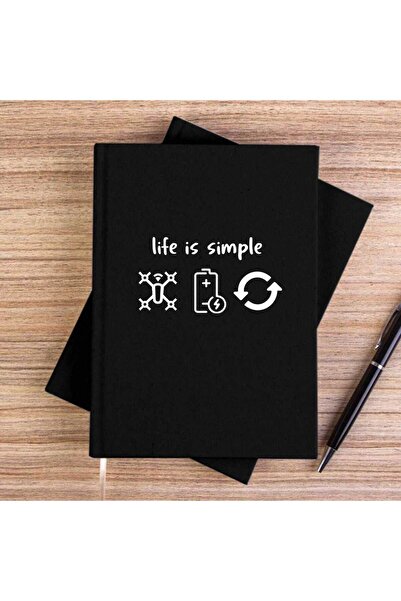 CrowsGate Life Is Simple Black Unlined Canvas Notebook
