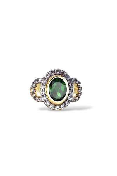 Sense of Atelier خاتم مفصلي من الحجر الملون - أخضر