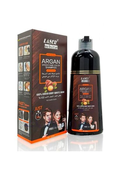 Laser شامبو صبغة بني طبيعي بزيت الأرغان - 420 مل