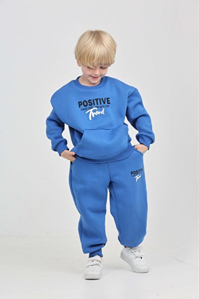 Toontoy Boy's Positive Printed Tracksuit Set