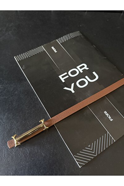 Fiori Gold Long Buckle Thin Belt, Pants Belt, Shirt Belt, Coat Belt, Dress Belt