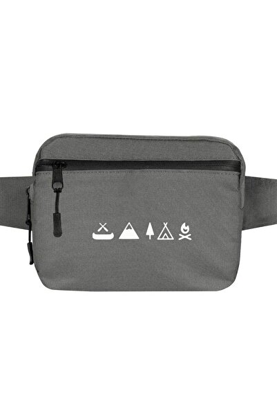 CrowsGate Camp İcon Waist Bag Gray Color