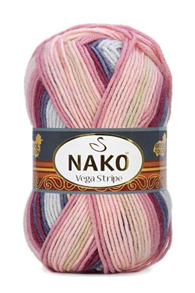 NAKO 5 τεμάχια Vega Stripe Premium Ακρυλικό Πλεκτό Μαλλί Νο: 82415