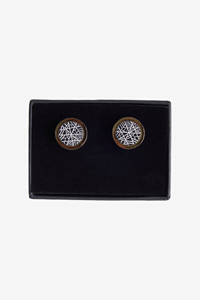 ALTINYILDIZ CLASSICS Erkek Sarı-Siyah Metal Kol Düğmesi