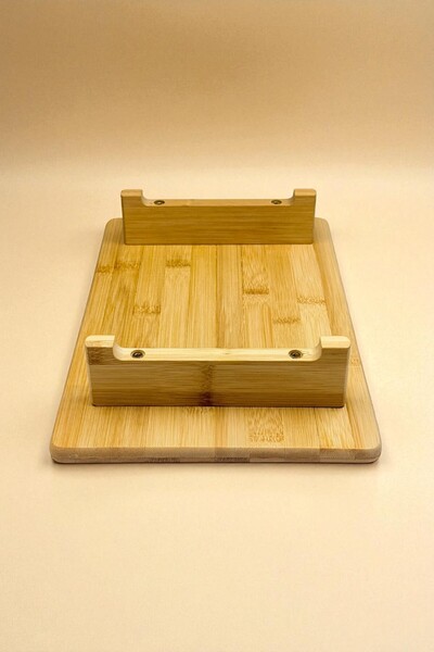 Kitchen Way Bamboo Presentation Plate with Stand 32X21Cm Kw-915