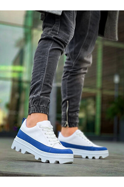 Zerenyus Zrn-056 Tractor Sole White Blue Casual Sports Shoes