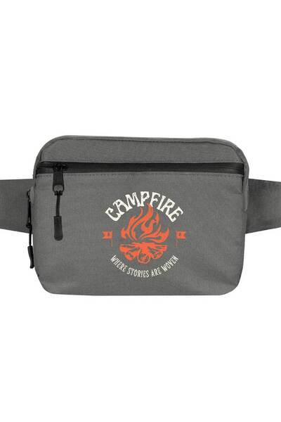 CrowsGate Geantă de talie Camp Fire Culoare gri