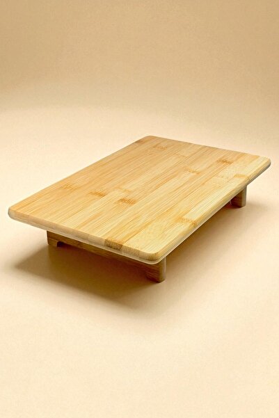 Kitchen Way Bamboo Presentation Plate with Stand 32X21Cm Kw-915