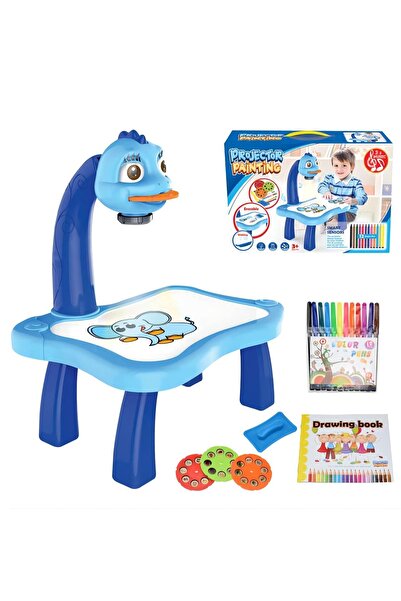 Generic لوحة رسم على شكل ديناصور مع الموسيقى والضوء - أزرق