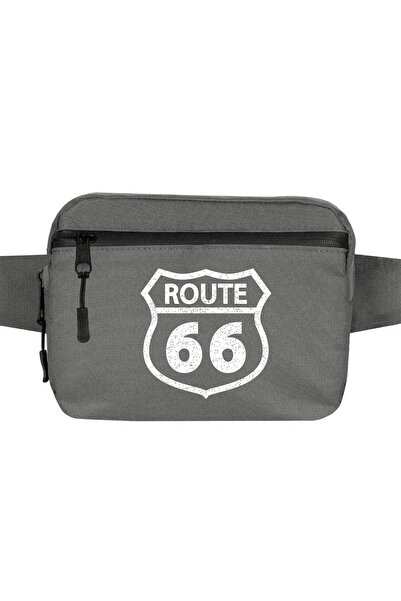 CrowsGate Geantă de talie cu logo Route66 Culoare gri