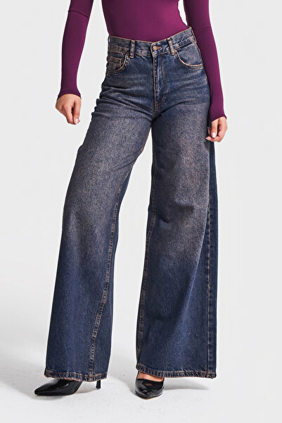 its basic Women's Dark Tint Color Hera 2W5-61 Palazzo Fit 100% Cotton Denim Jean