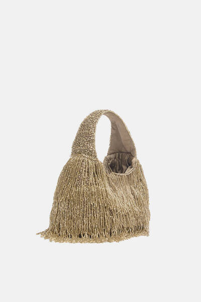 Pull & Bear Püsküllü ve boncuklu el çantası