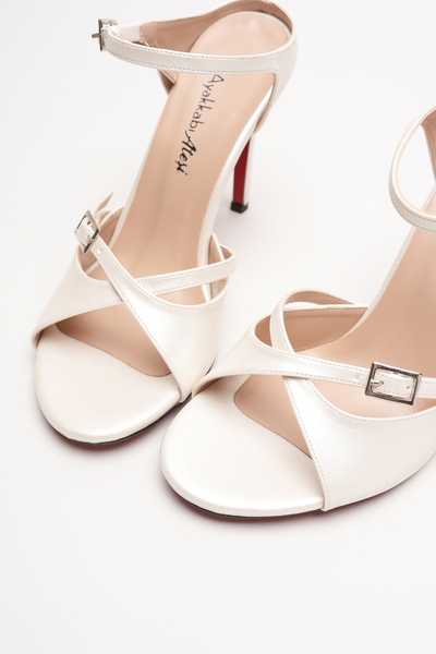 Ayakkabı Ateşi Women's Double Strap Design Heeled Shoes Liona Skin