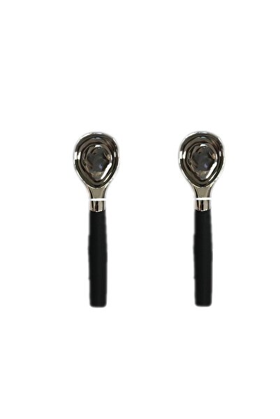 Raki Set of 2 ice cream spoons with black handle