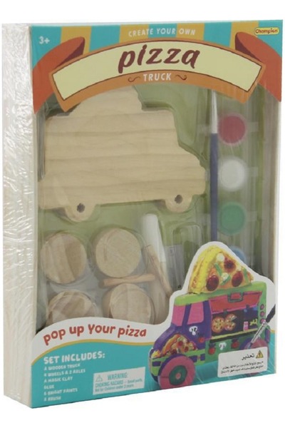 Champion قم بإنشاء مجموعة الأنشطة التعليمية للفنون والحرف اليدوية لشاحنة البيتزا الخشبية الخاصة بك